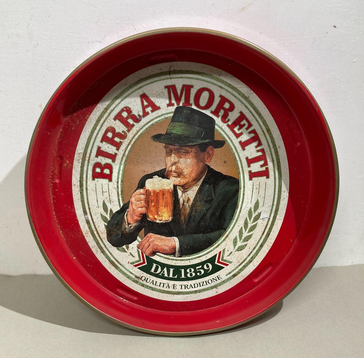 Birra Moretti, Vassoio Pubblicitario In Latta Serigrafata