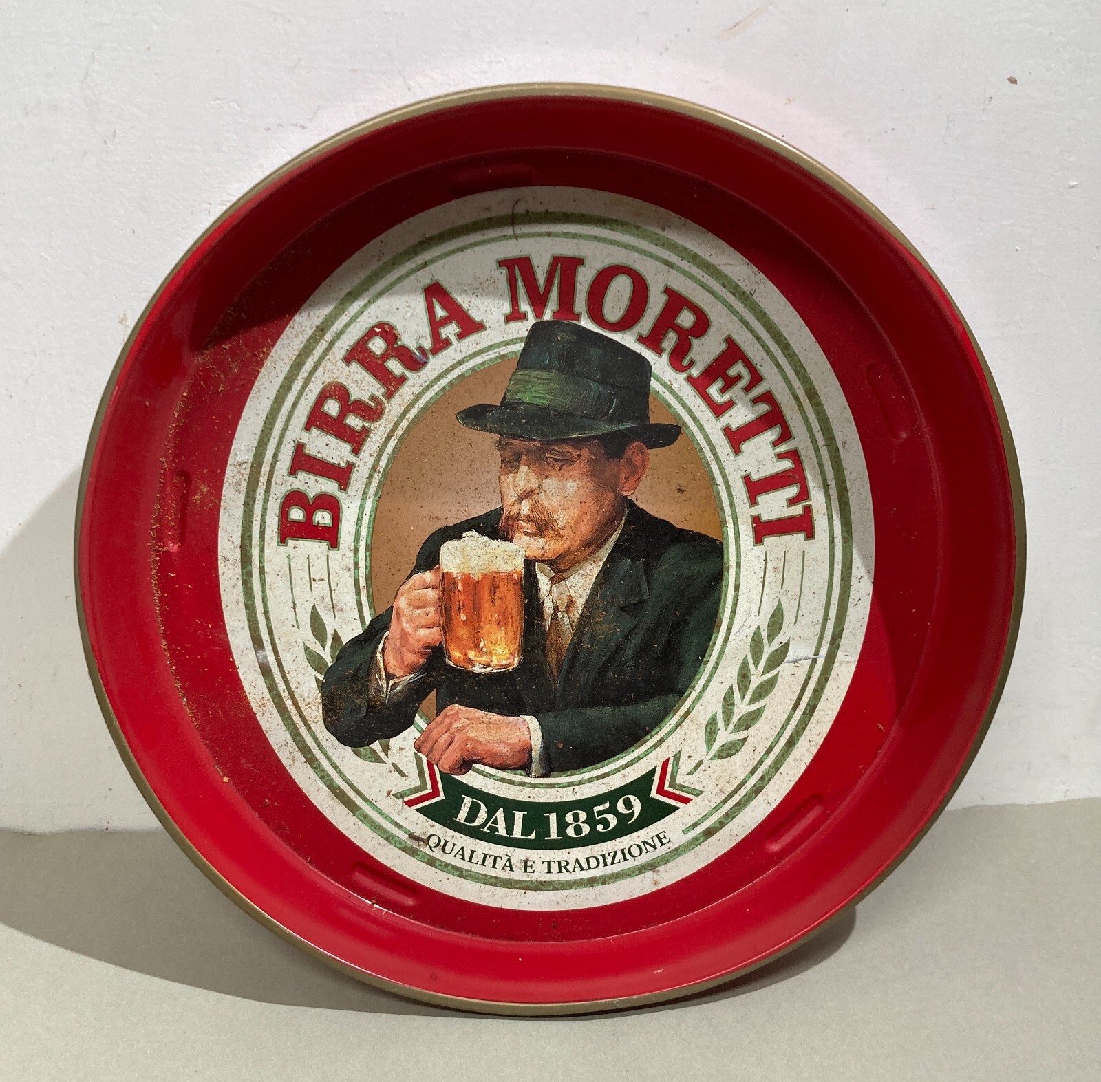 Birra Moretti, Vassoio Pubblicitario In Latta Serigrafata