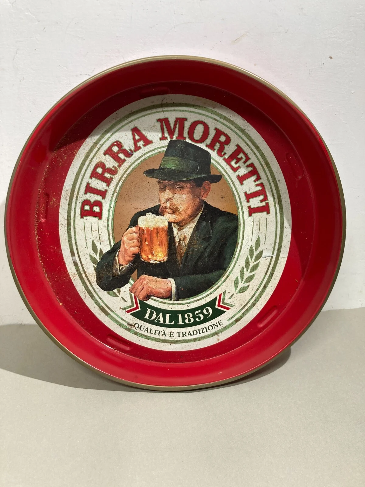 Birra Moretti, Vassoio Pubblicitario in Latta Serigrafata