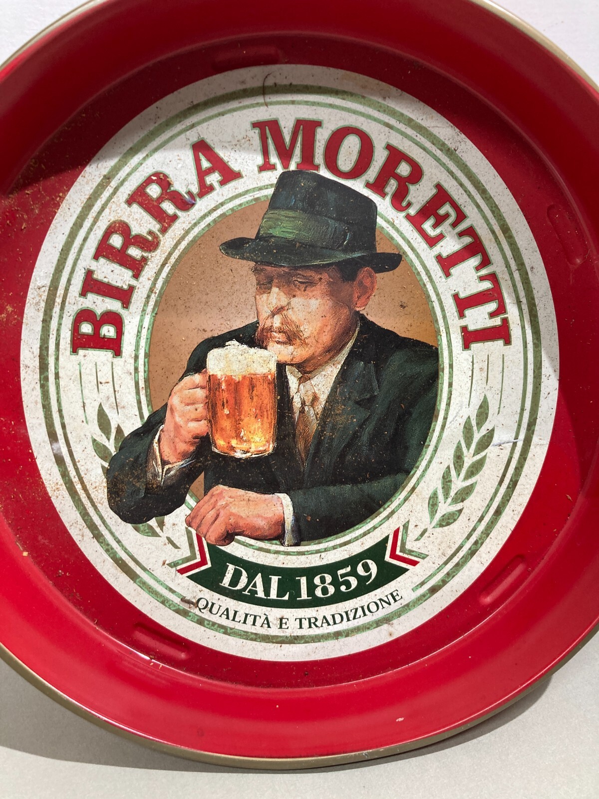 Birra Moretti, Vassoio Pubblicitario In Latta Serigrafata