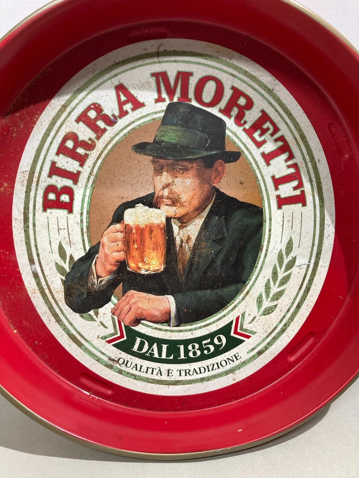 Birra Moretti, Vassoio Pubblicitario in Latta Serigrafata