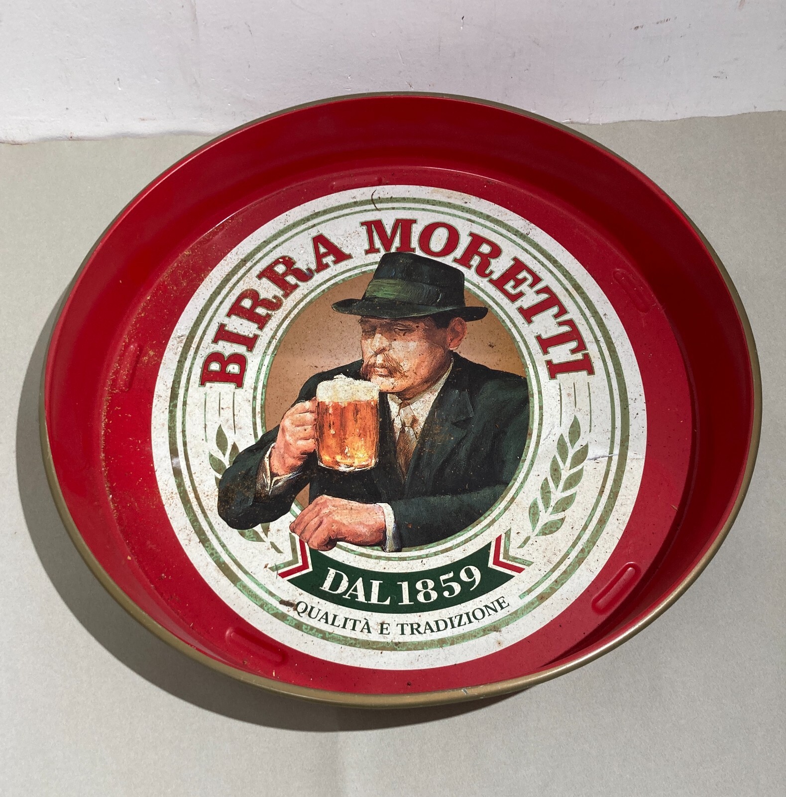 Birra Moretti, Vassoio Pubblicitario In Latta Serigrafata