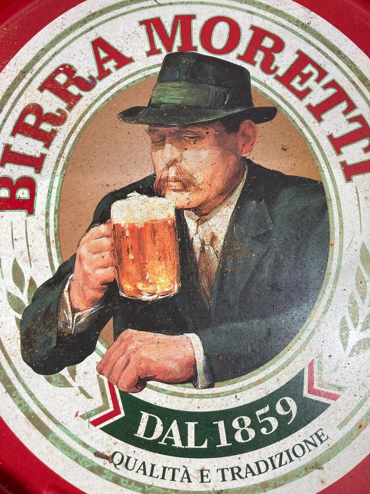 Birra Moretti, Vassoio Pubblicitario in Latta Serigrafata