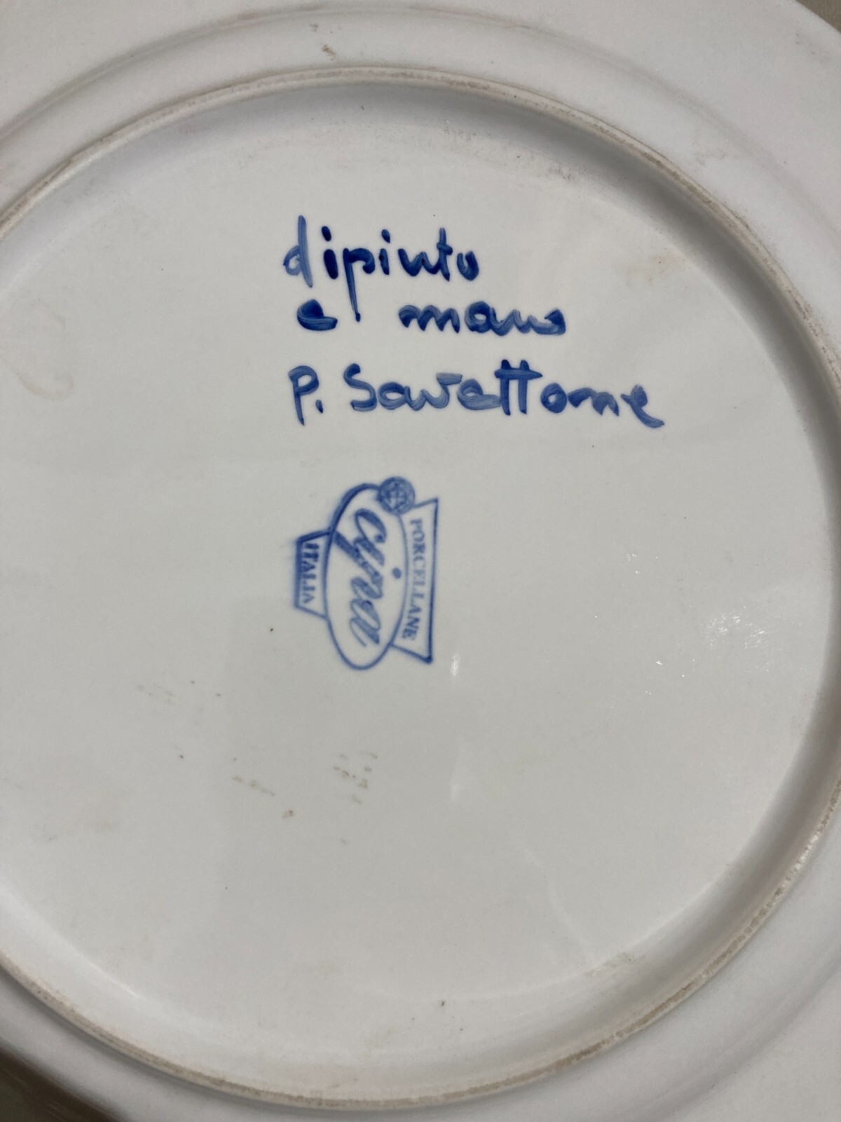 Piatto In Ceramica Pubblicitaria Federazione Italiana Del Campeggio, 1996