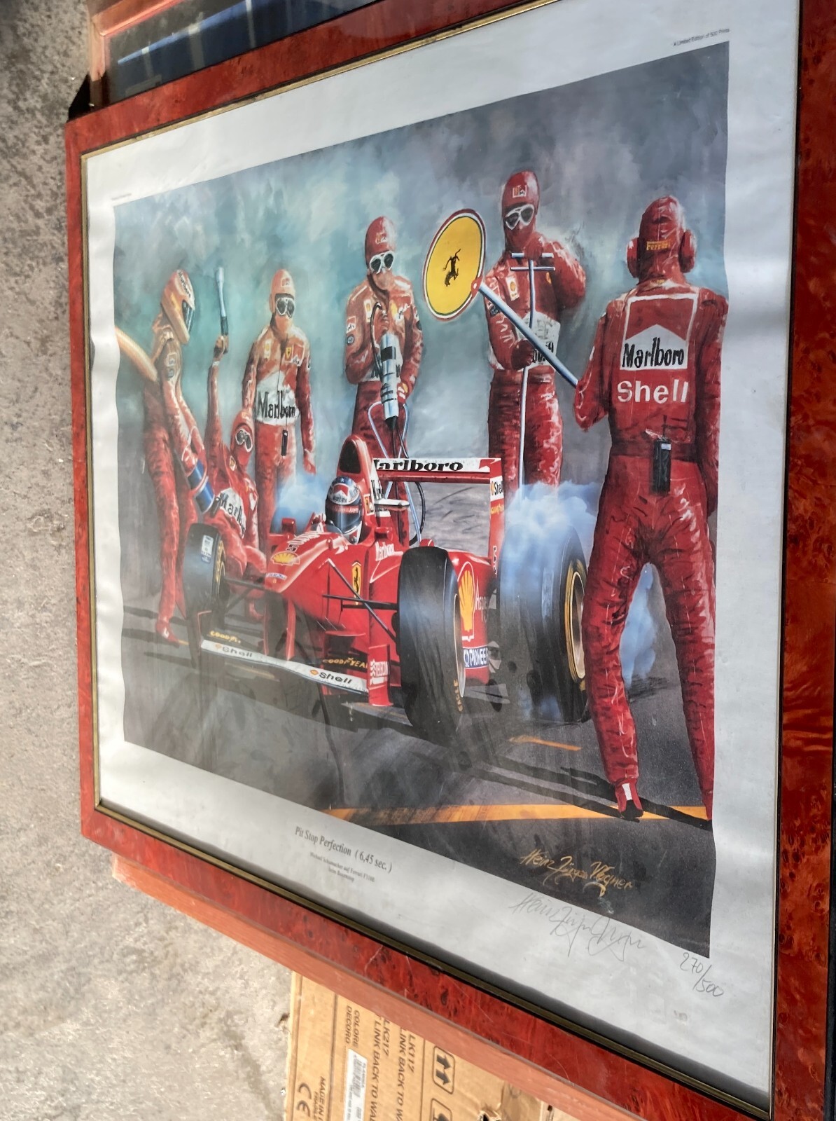Michael Schumacher Su Ferrari F 310 B, Manifesto Di Heinz Wagner