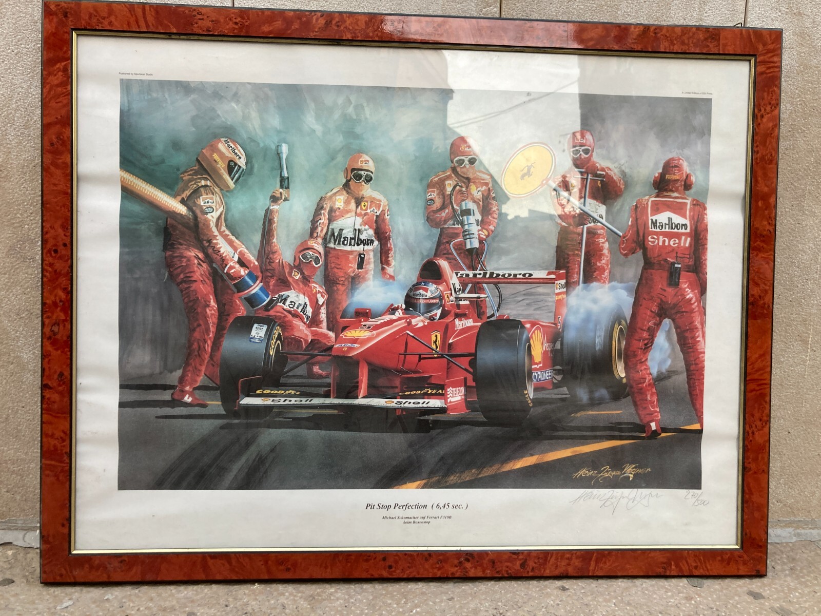 Michael Schumacher Su Ferrari F 310 B, Manifesto Di Heinz Wagner