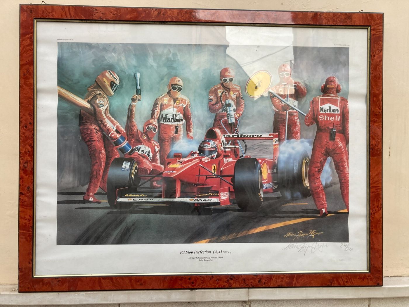 Michael Schumacher Su Ferrari F 310 B, Manifesto Di Heinz Wagner