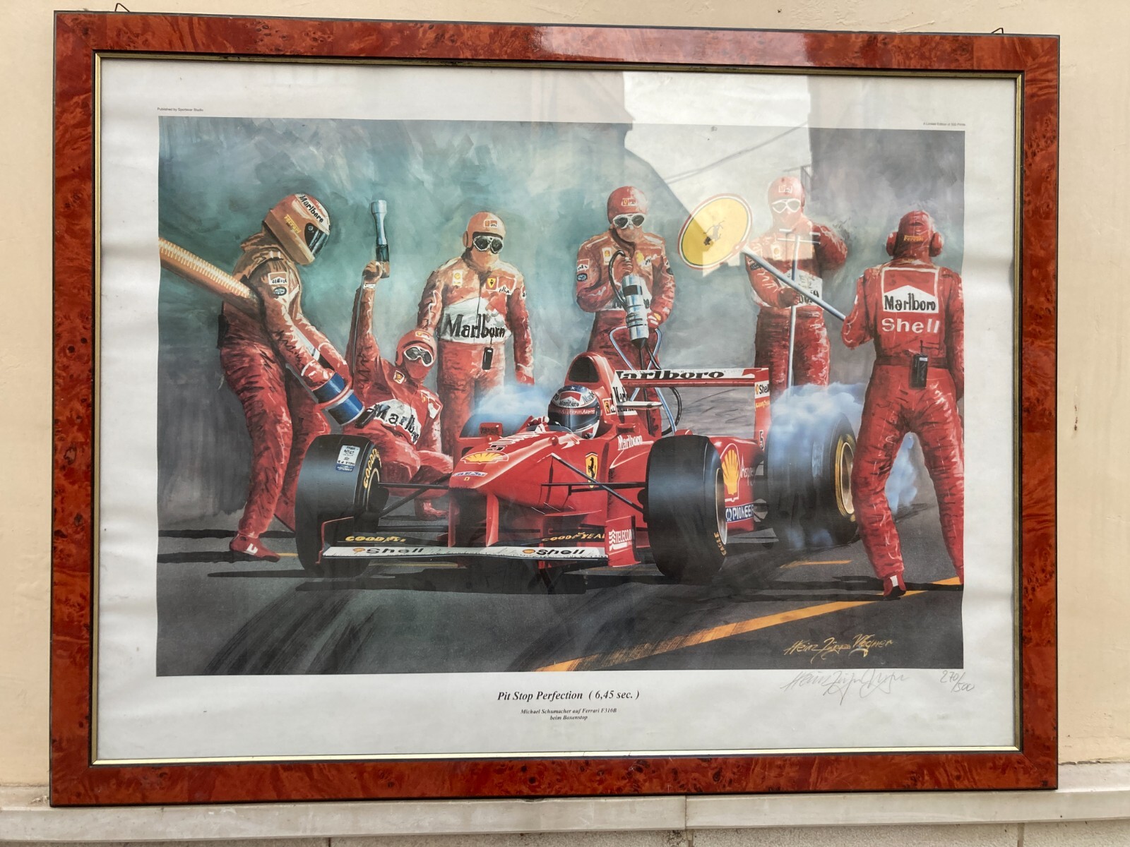 Michael Schumacher Su Ferrari F 310 B, Manifesto Di Heinz Wagner
