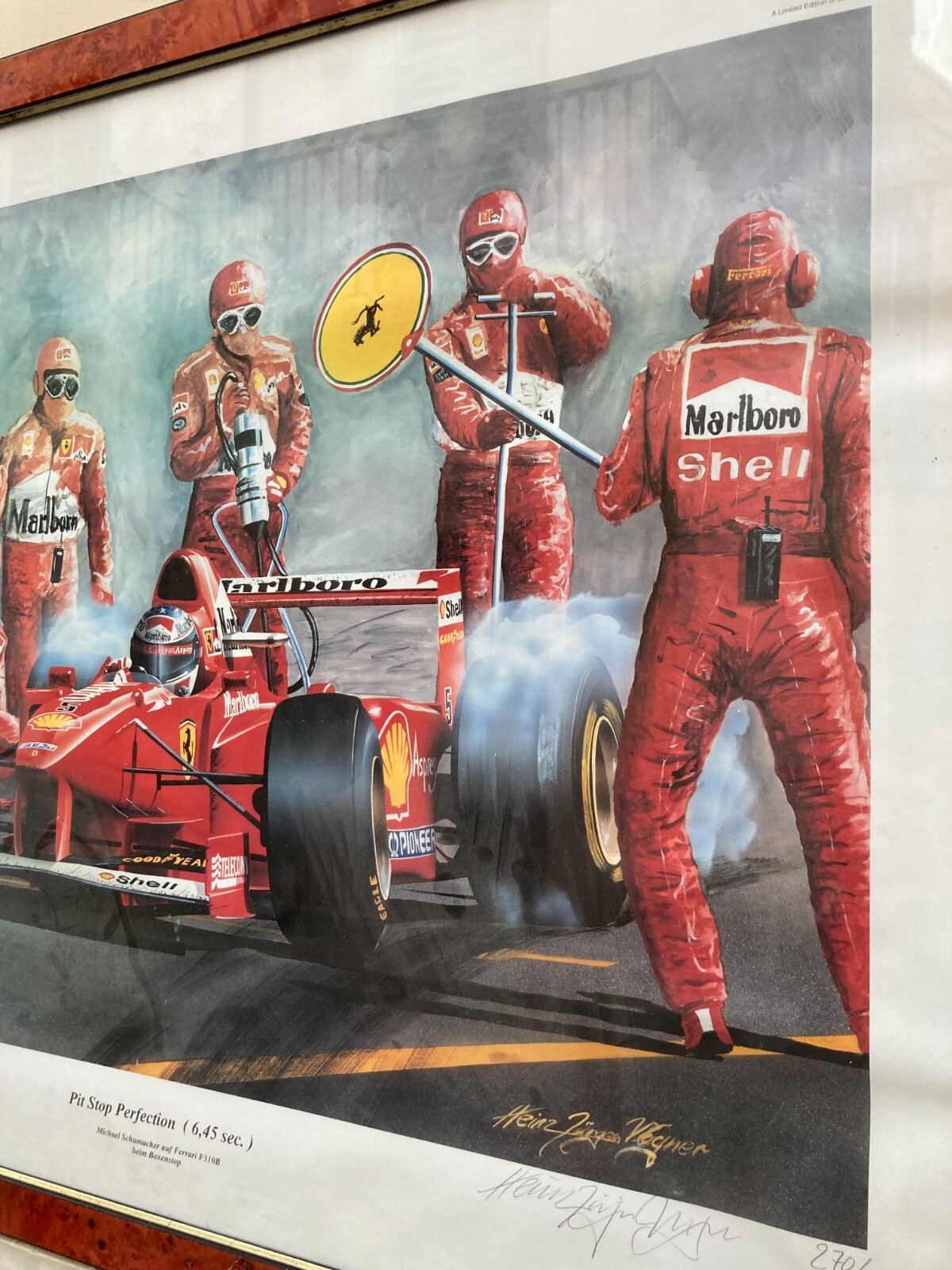 Michael Schumacher Su Ferrari F 310 B, Manifesto Di Heinz Wagner