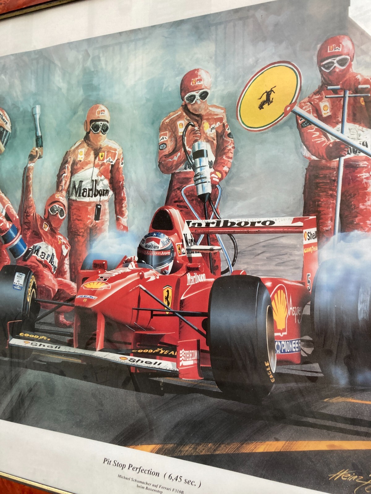 Michael Schumacher Su Ferrari F 310 B, Manifesto Di Heinz Wagner