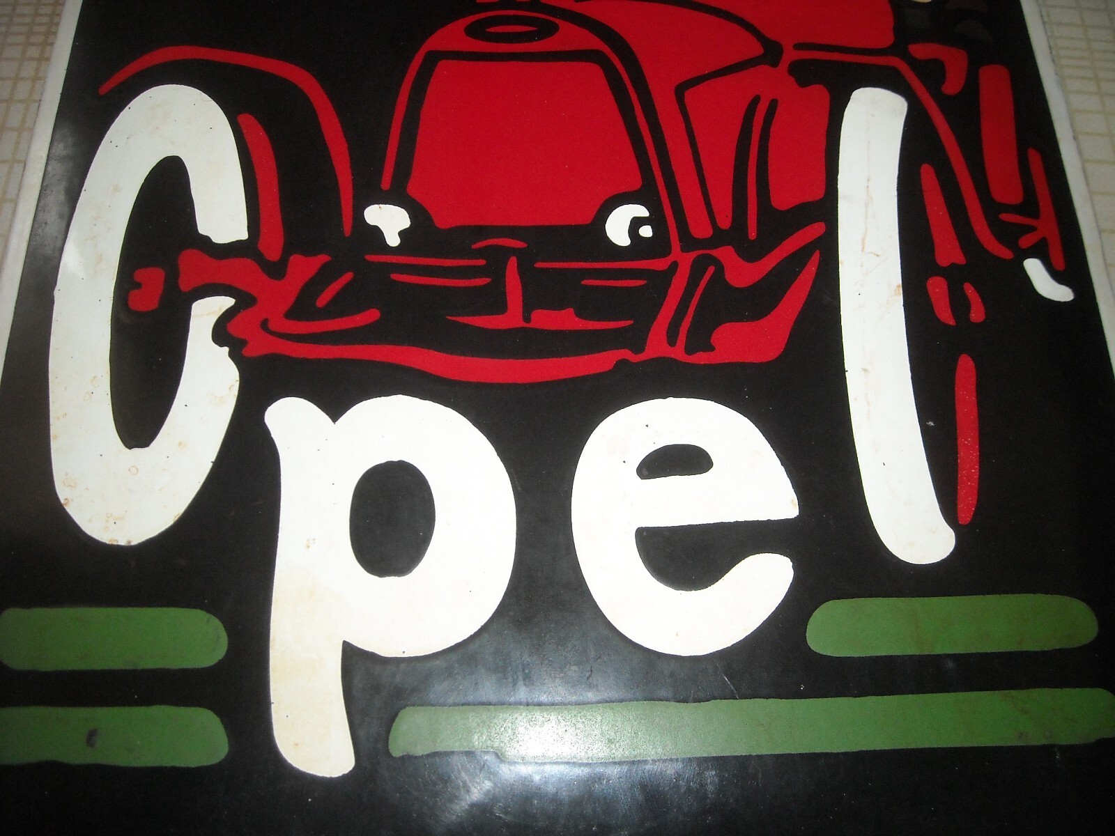 Der Sieger Opel: Targa Pubblicitaria d'Epoca In Latta Smaltata