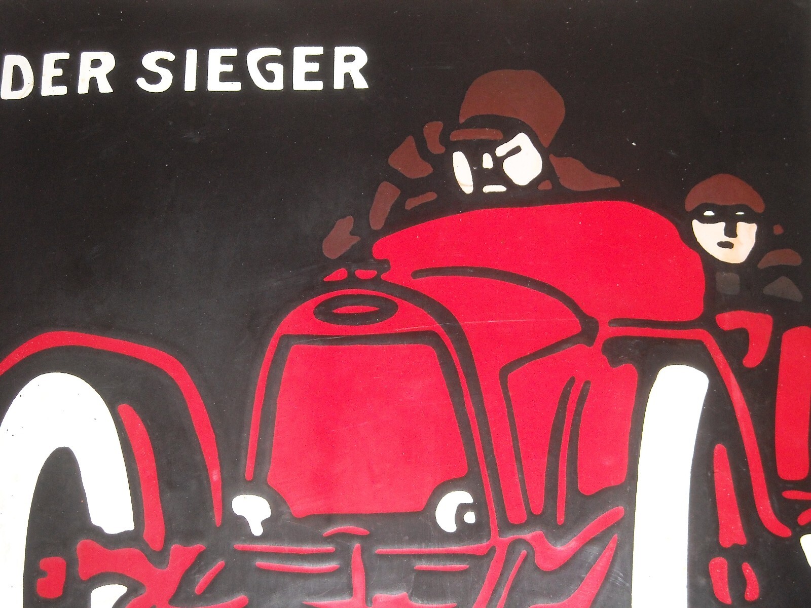 Der Sieger Opel: Targa Pubblicitaria d'Epoca In Latta Smaltata