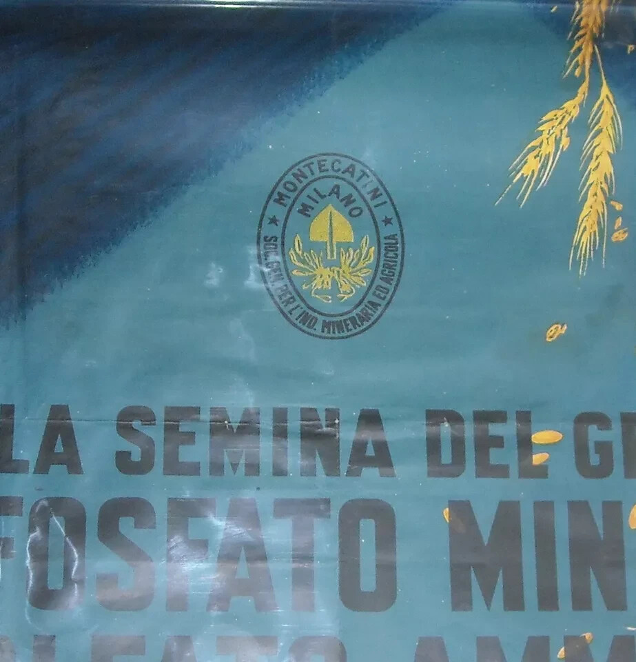 Agricoltura E Industria Chimica Montecatini: Manifesto Pubblicitario Per La Semina Del Grano Di Aldo Mazza, 1928