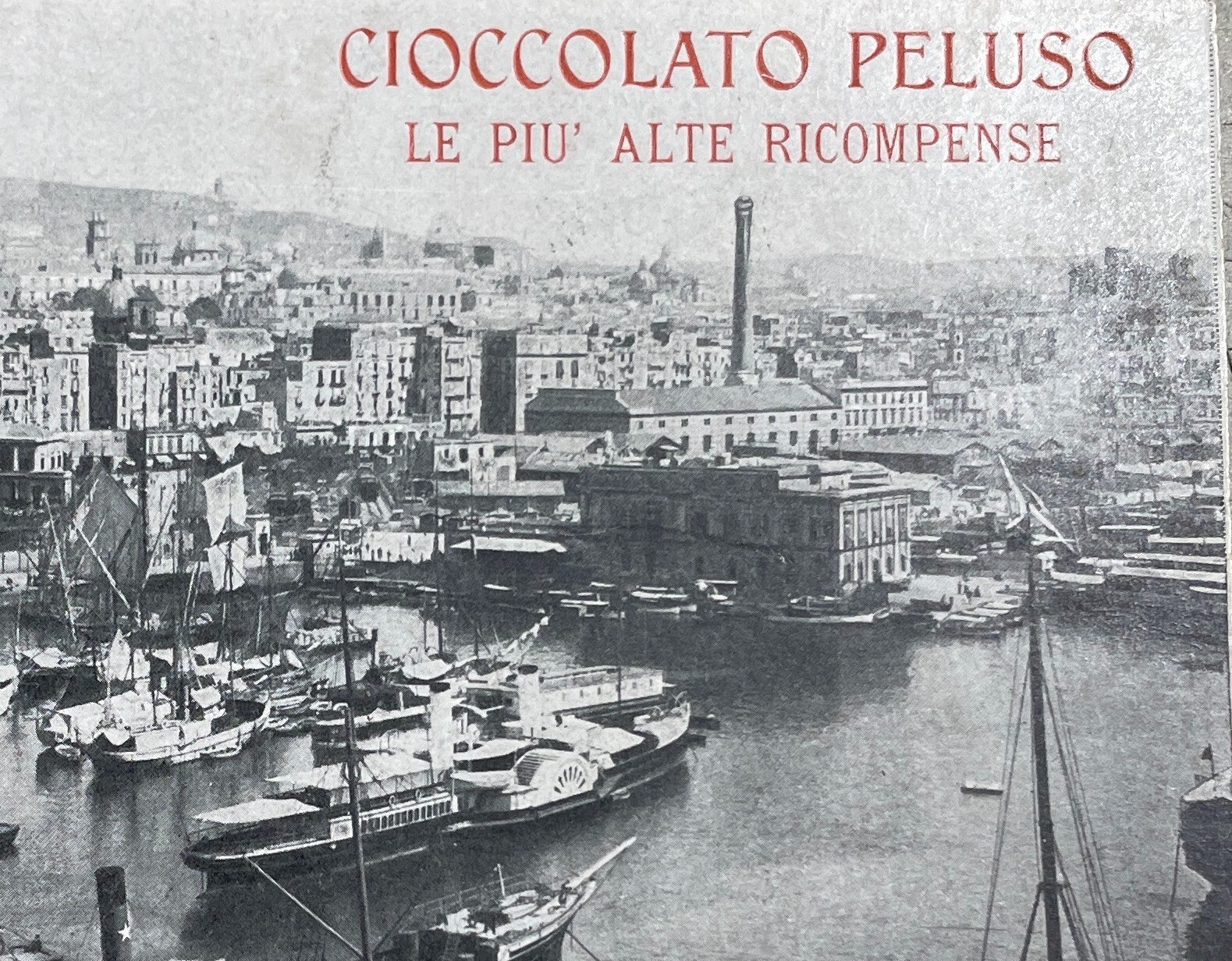 Dolciaria Peluso: Cioccolata, Liquori, Amaro. Napoli, Antica Cartolina Pubblicitaria