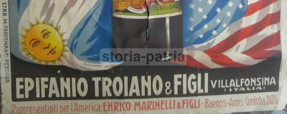 Punch Troiano, Distilleria Abruzzese, Pescara, Chieti, Lito Fracchia, Raro Manifesto Pubblicitario