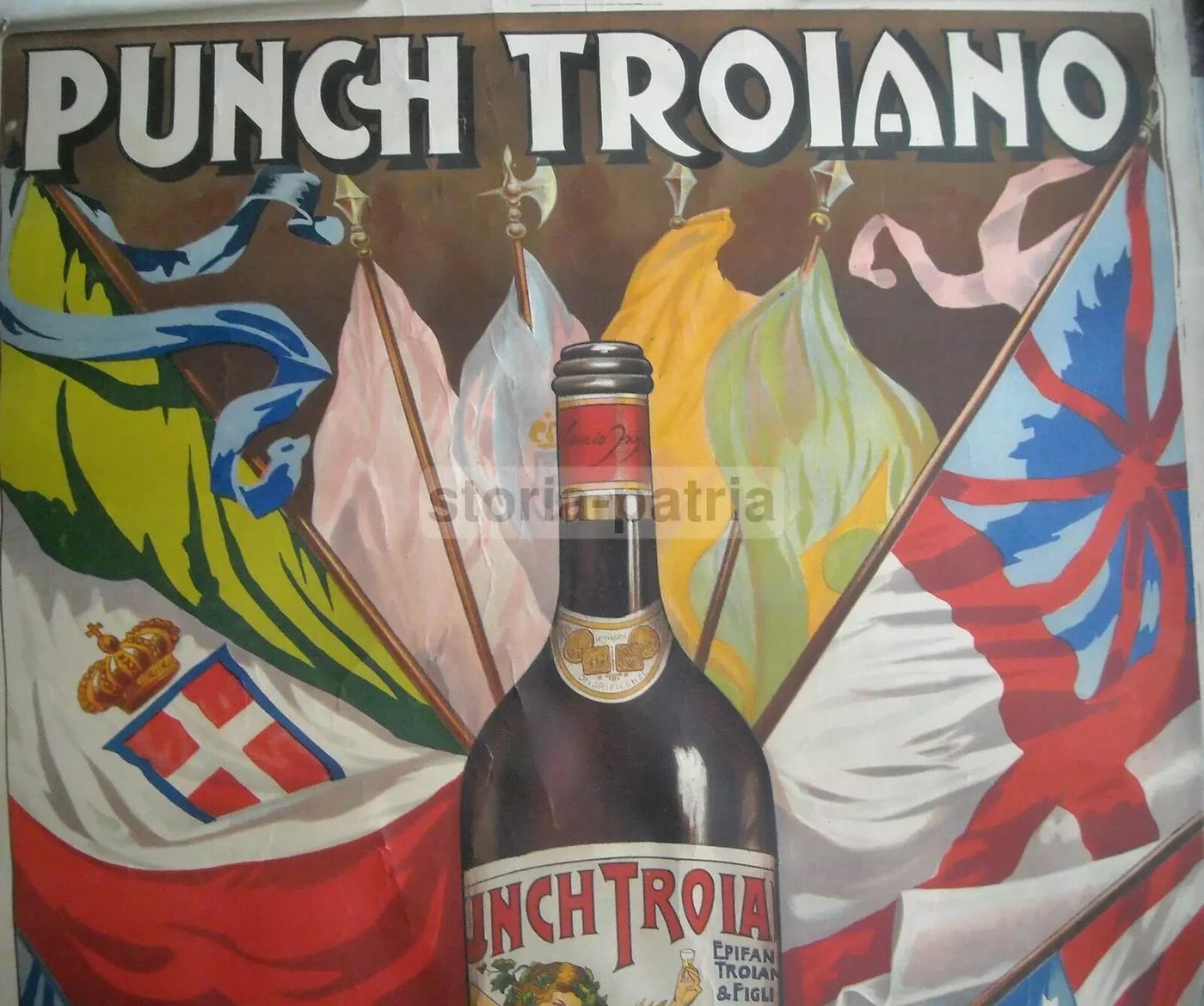 Punch Troiano, Distilleria Abruzzese, Pescara, Chieti, Lito Fracchia, Raro Manifesto Pubblicitario