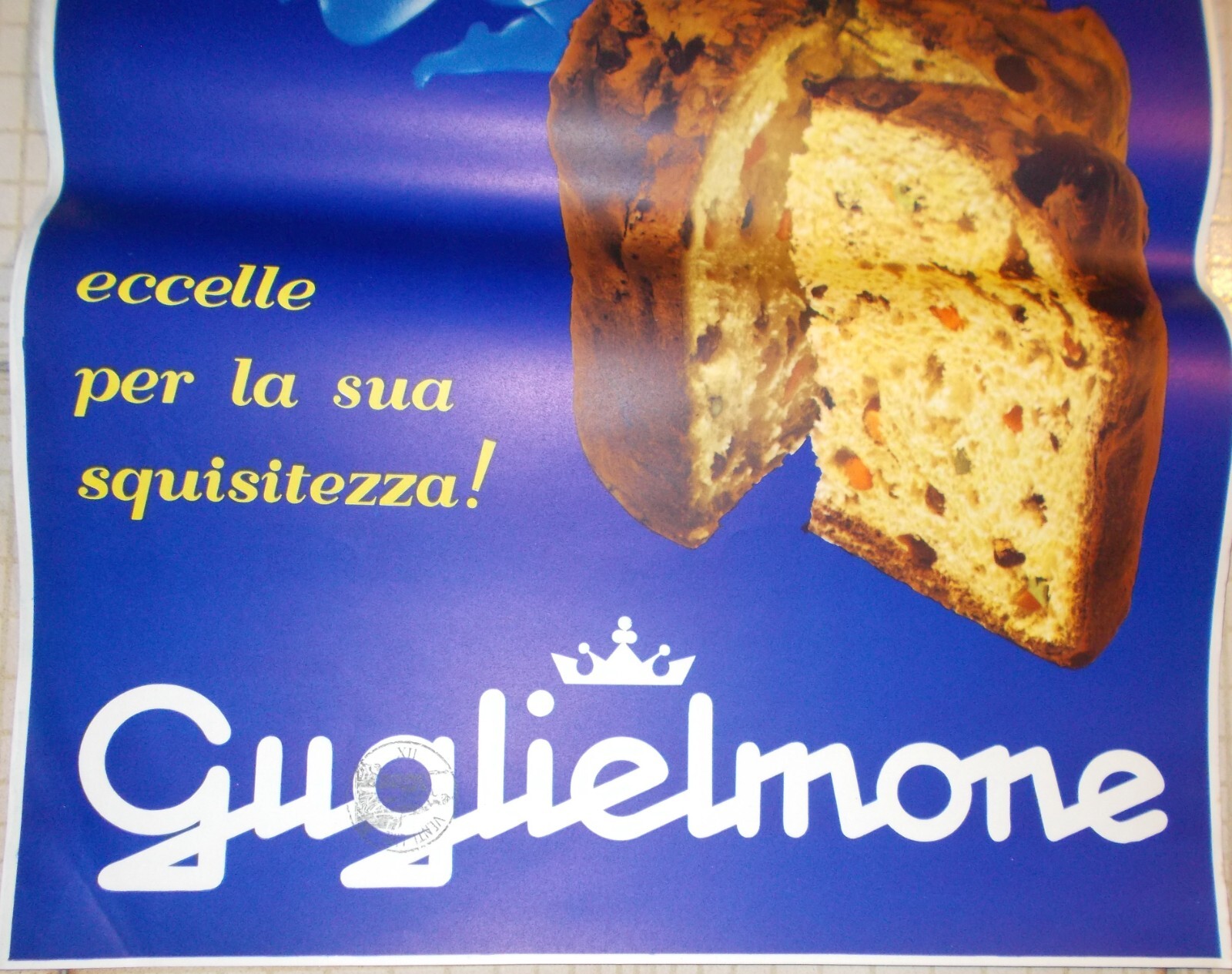 Locandina Pubblicitaria Dolciaria Guglielmone, Panettone "Il Re Dei Panettoni"