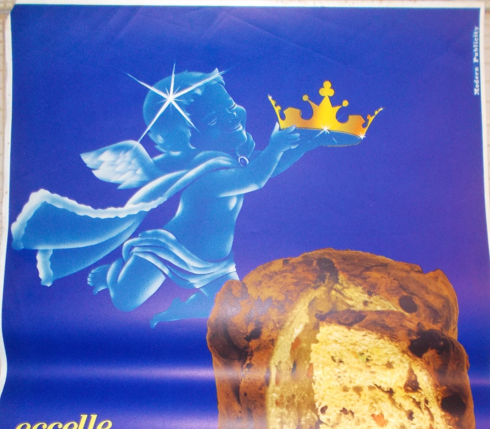 Locandina Pubblicitaria Dolciaria Guglielmone, Panettone "Il Re Dei Panettoni"