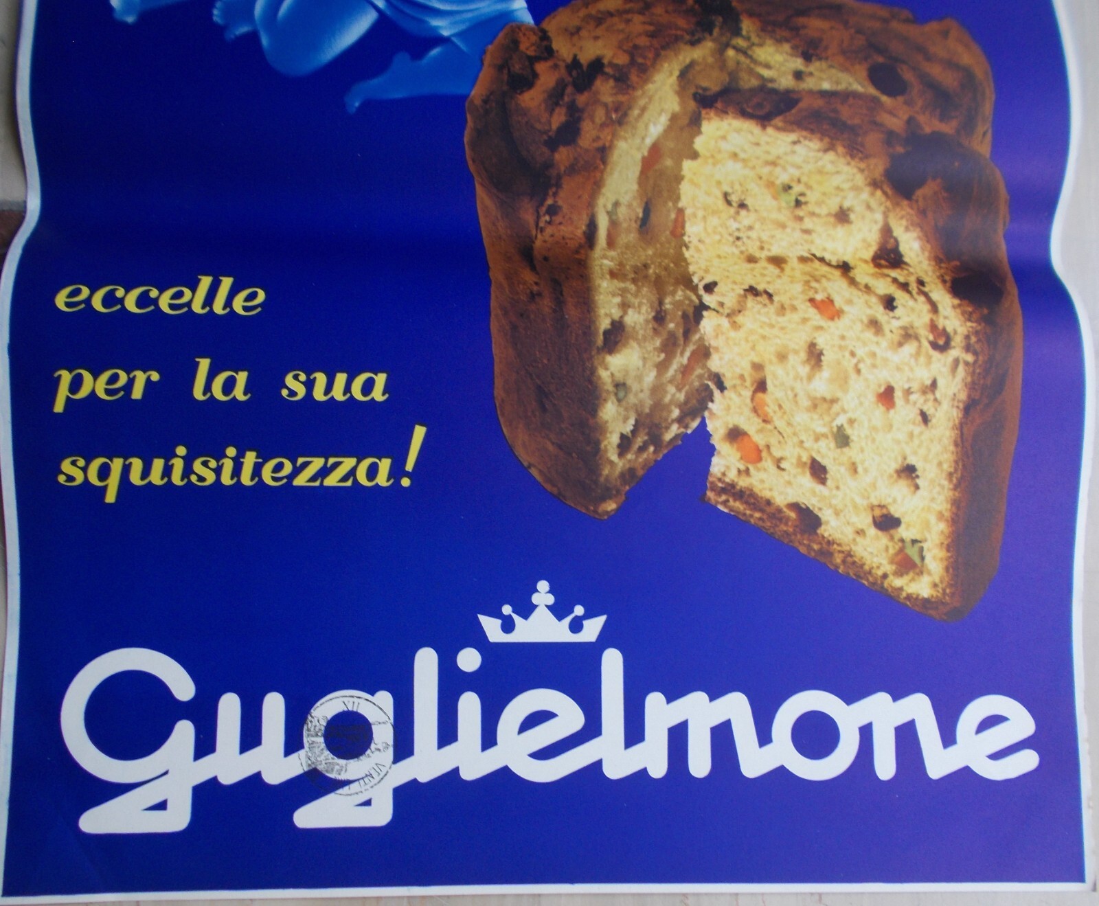 Locandina Pubblicitaria Dolciaria Guglielmone, Panettone "Il Re Dei Panettoni"
