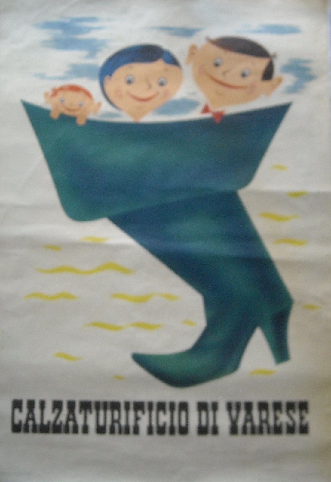 Moda, Abbigliamento E Scarpe: Grande Manifesto Pubblicitario Del Calzaturificio Di Varese