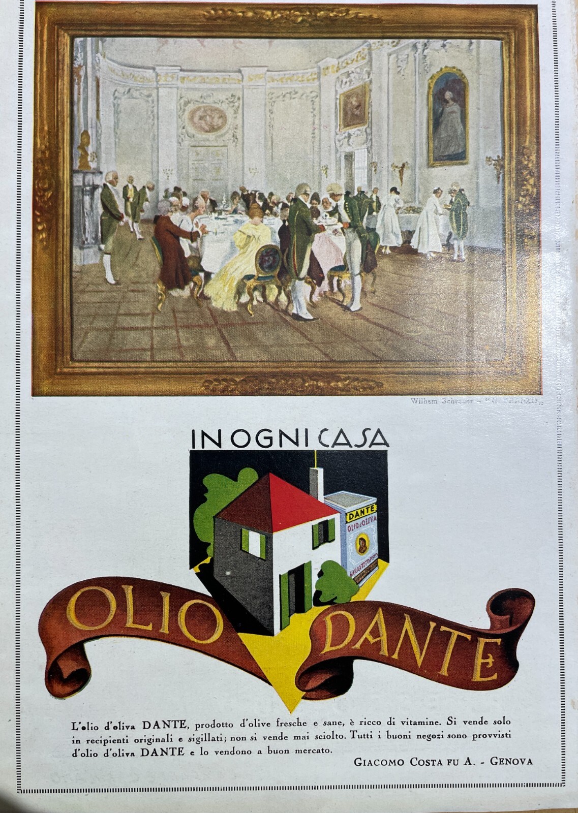Genova: Navigazione Espresso Sud Africa, Olio Dante E Gastronomia. Stampa Pubblicitaria (1936 Circa)