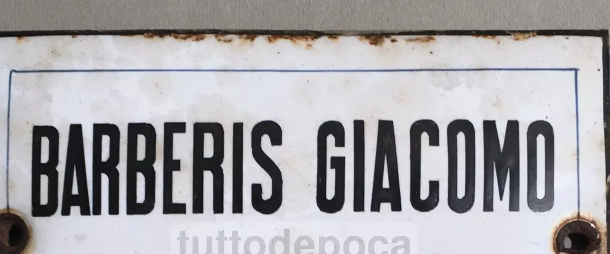 Arte: Pittore Giacomo Barberis   Targa Pubblicitaria In Latta Porcellanata