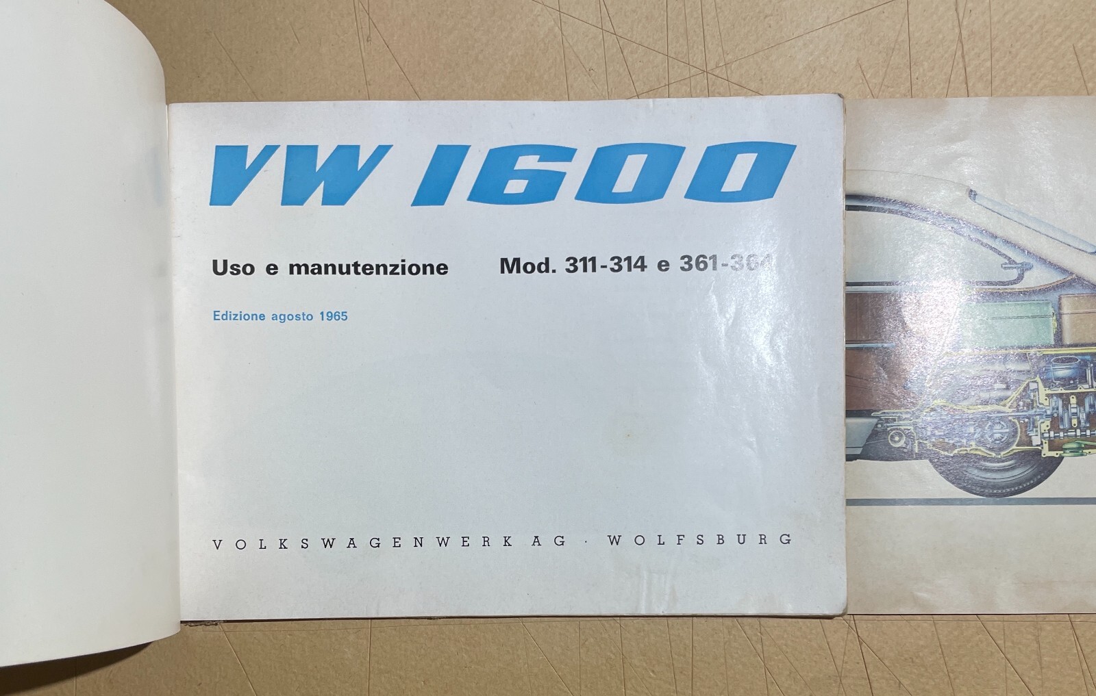 Libretto Uso E Manutenzione Volkswagen 1600, 1965