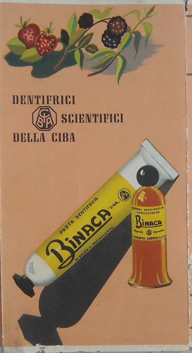 Denti, Dentifricio Binaca CIBA: Mare, Montagne, Altezze E Geologia   Depliant Pubblicitario