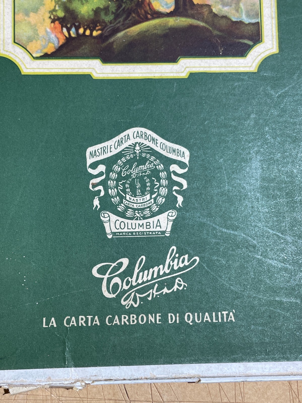 Pubblicitaria Da Collezione Columbia, Milano: Carta Carbone E Scrittura In Cartone