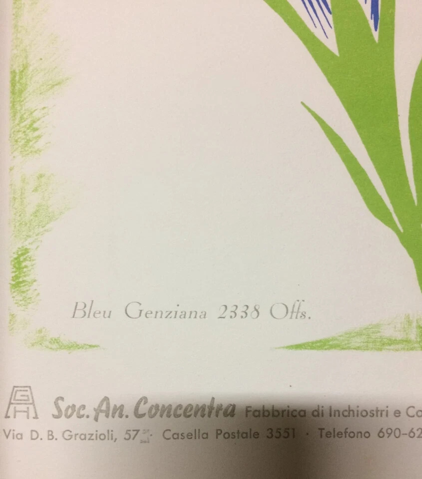 Grafica Pubblicitaria Colori Inchiostri Concentra Milano Affori, 1940 Circa
