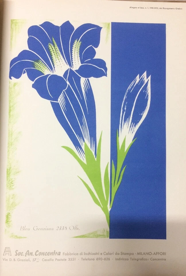 Grafica Pubblicitaria Colori Inchiostri Concentra Milano Affori, 1940 Circa