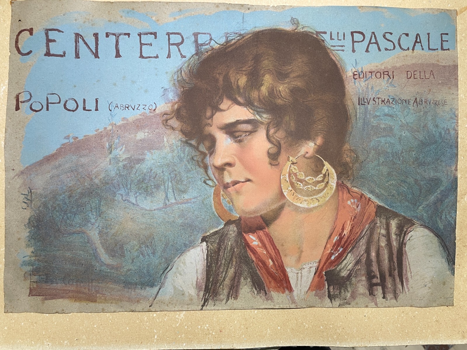 Abruzzo, Popoli: Arte Di Basilio Cascella, Pubblicitaria d'Epoca Centerbe Pascale