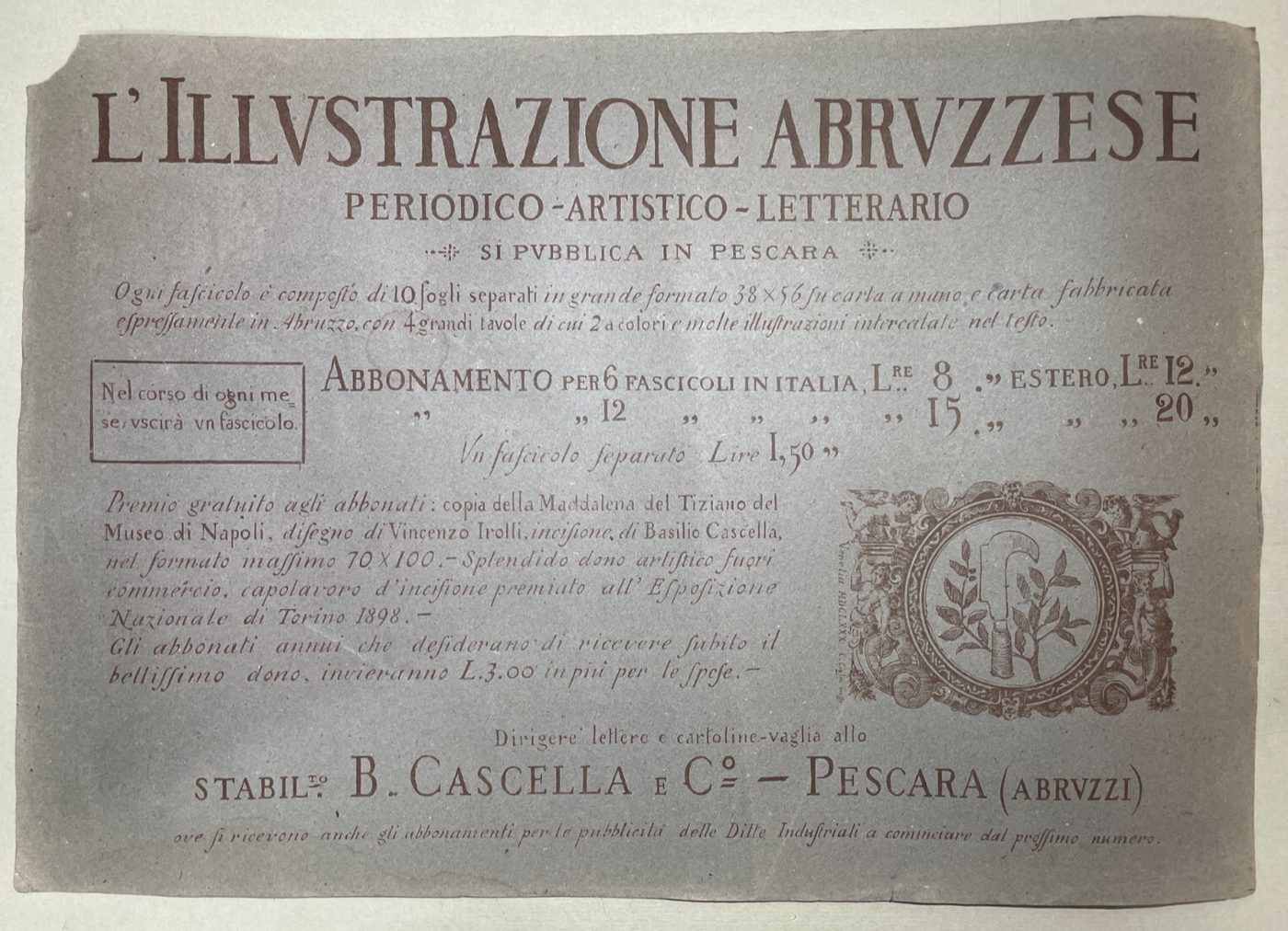 Abruzzo, Popoli: Arte Antica Pubblicitaria, Centerbe Pascale, Veduta Pastorale