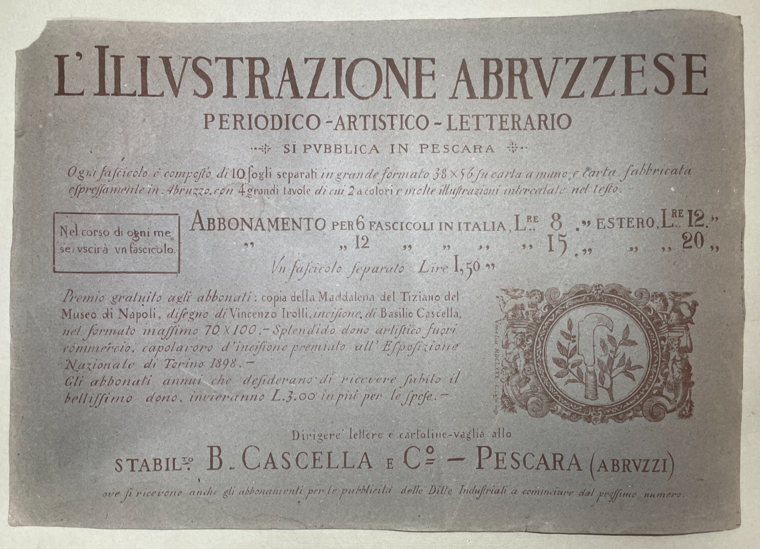 Abruzzo, Popoli: Arte Antica Pubblicitaria, Centerbe Pascale, Veduta Pastorale