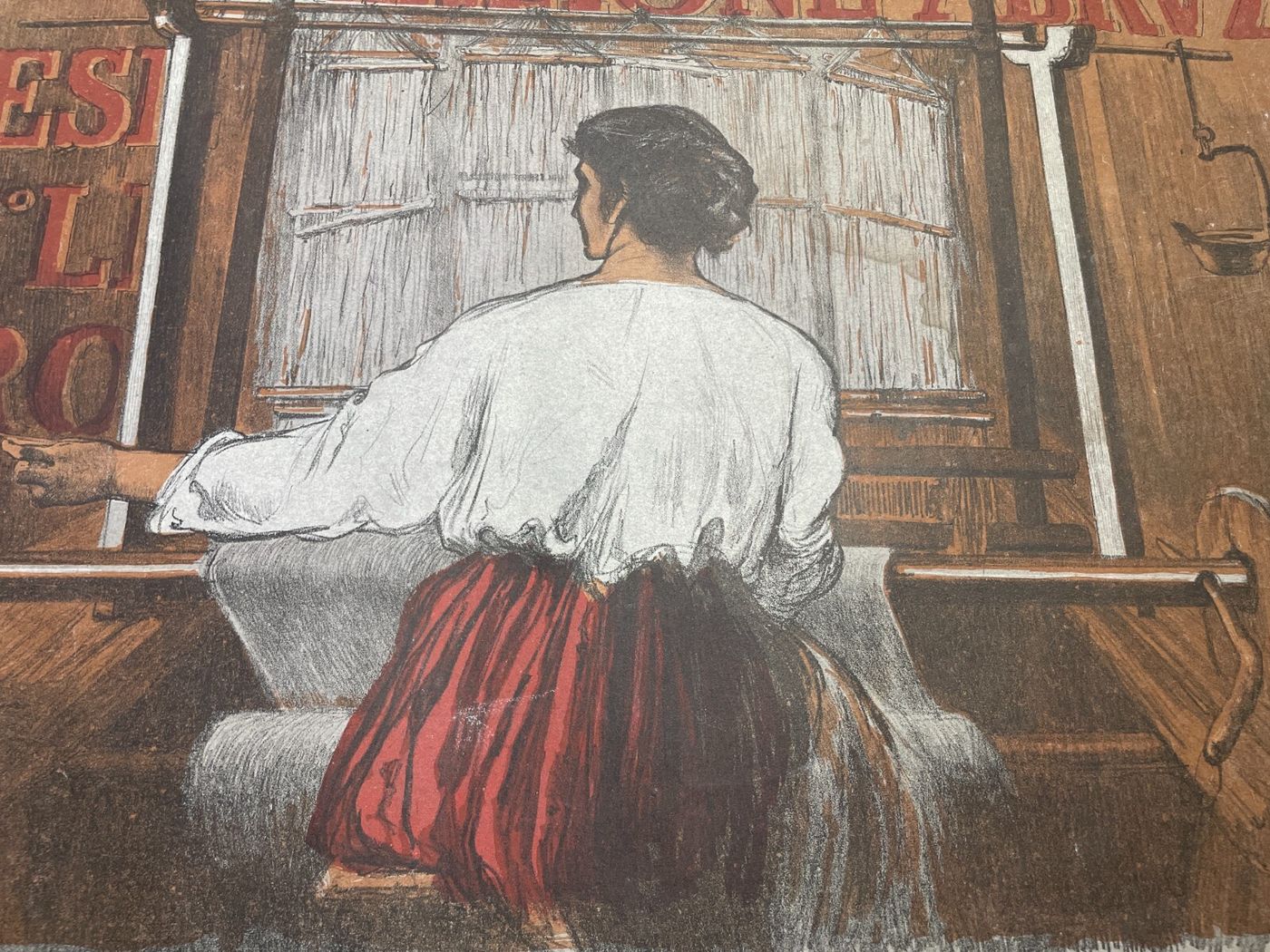 Abruzzo: Arte, Folklore, Antichi Mestieri. Tessitrice   Artista Basilio Cascella
