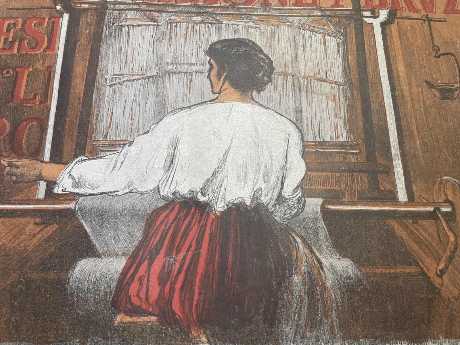Abruzzo: Arte, Folklore, Antichi Mestieri. Tessitrice   Artista Basilio Cascella