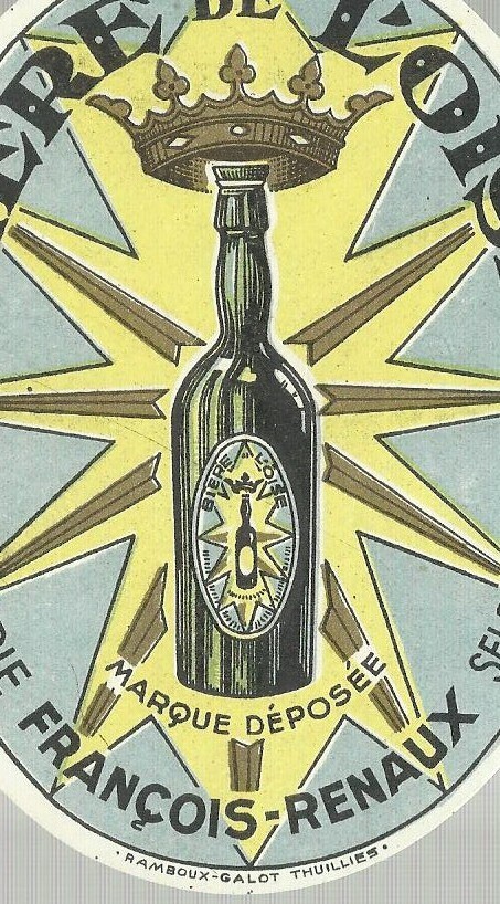 Francois Renaux: Biere De L'Oise Brasserie. Etichetta Araldica d'Epoca