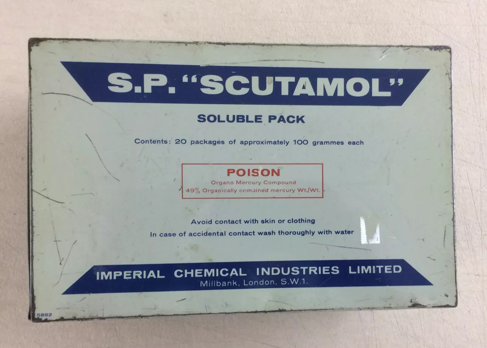 Farmaceutica Chimica   Scutamol   Scatola Pubblicitaria Inglese Da Collezione (vuota)