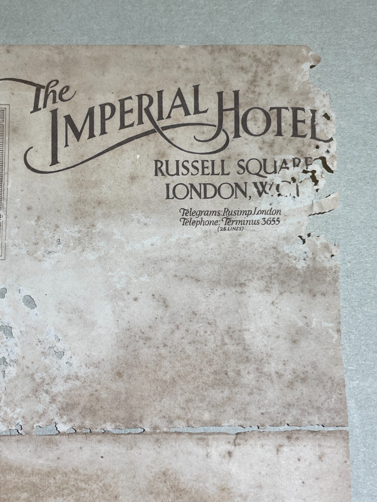 Antica Pubblicitaria: Carta Da Lettera Intestata Dell'Imperial Hotel Di Londra
