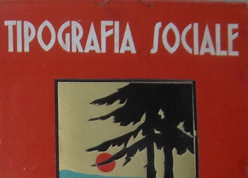 Abruzzo, Sulmona: Tipografia Sociale, Antica Stampa, Locandina Decorativa d'Epoca
