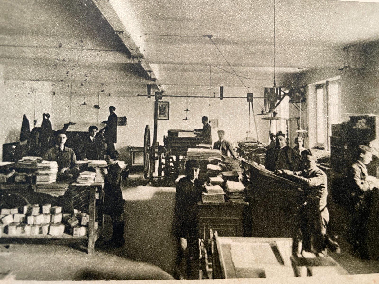 Liguria, Istituto Daste: Interno Tipografia, Animata Veduta d'Epoca, Sac. Lupi