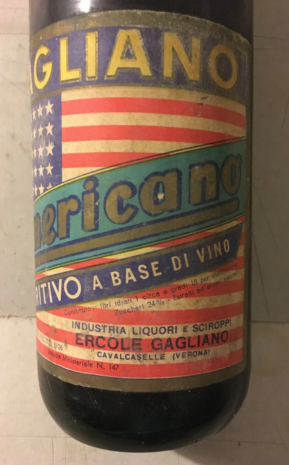 Vino, Enologia, Liquori: Amaro Americano Gagliano, Cavalcaselle, Pubblicitaria