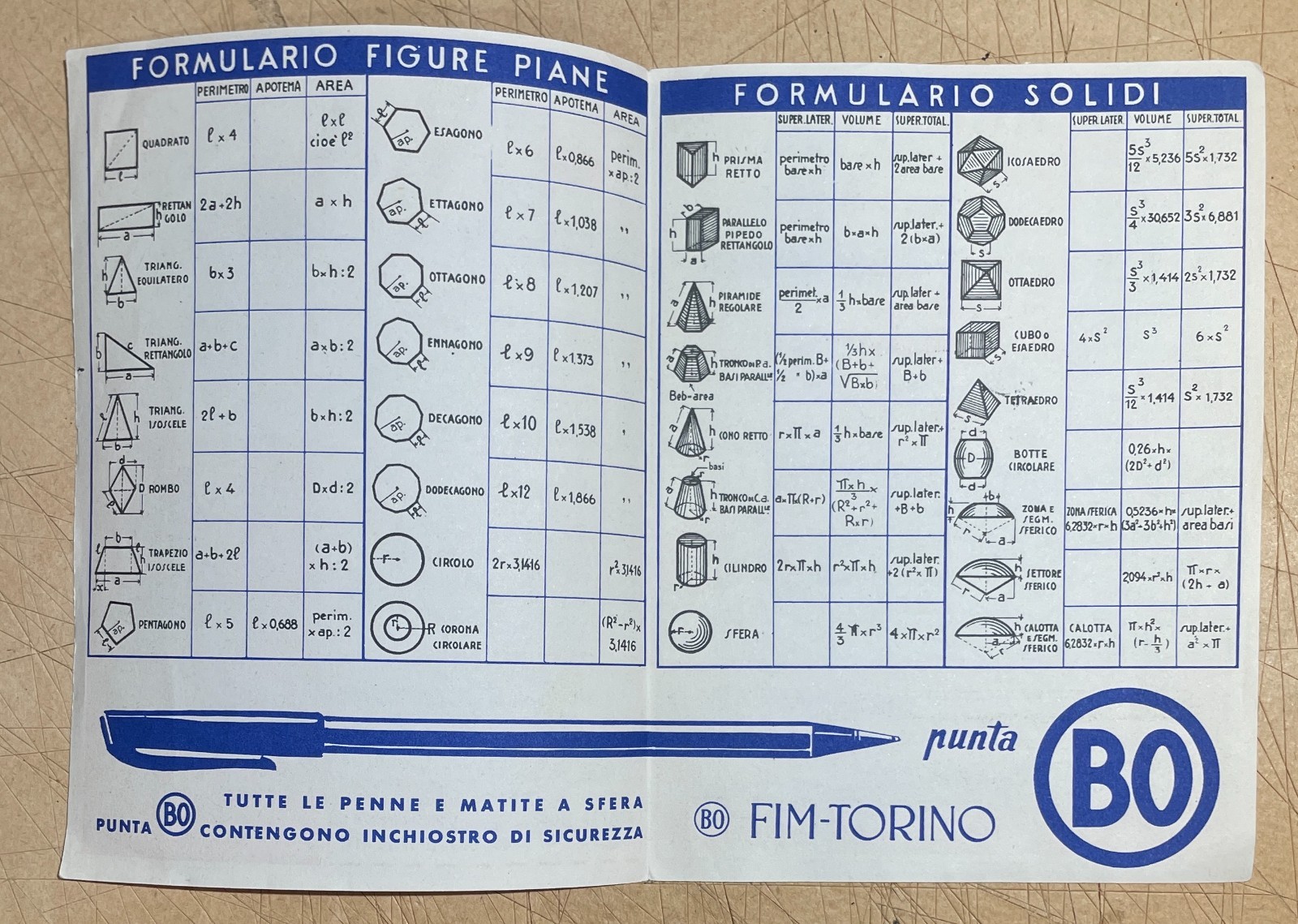 Disegno, Belle Arti, Scrittura: Depliant Pubblicitario Fim Torino   Bo   Colombo