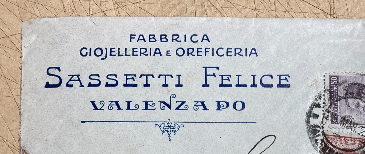 Valenza Po   Gioielleria E Oreficeria   Antica Busta Intestata