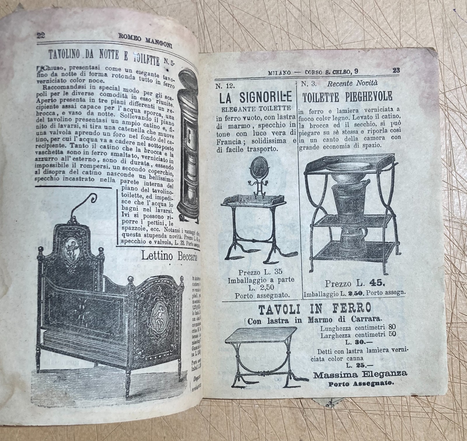 Antico Catalogo Illustrato Mangoni: Casalinghi, Attrezzi, Agraria, Giochi E Orologi