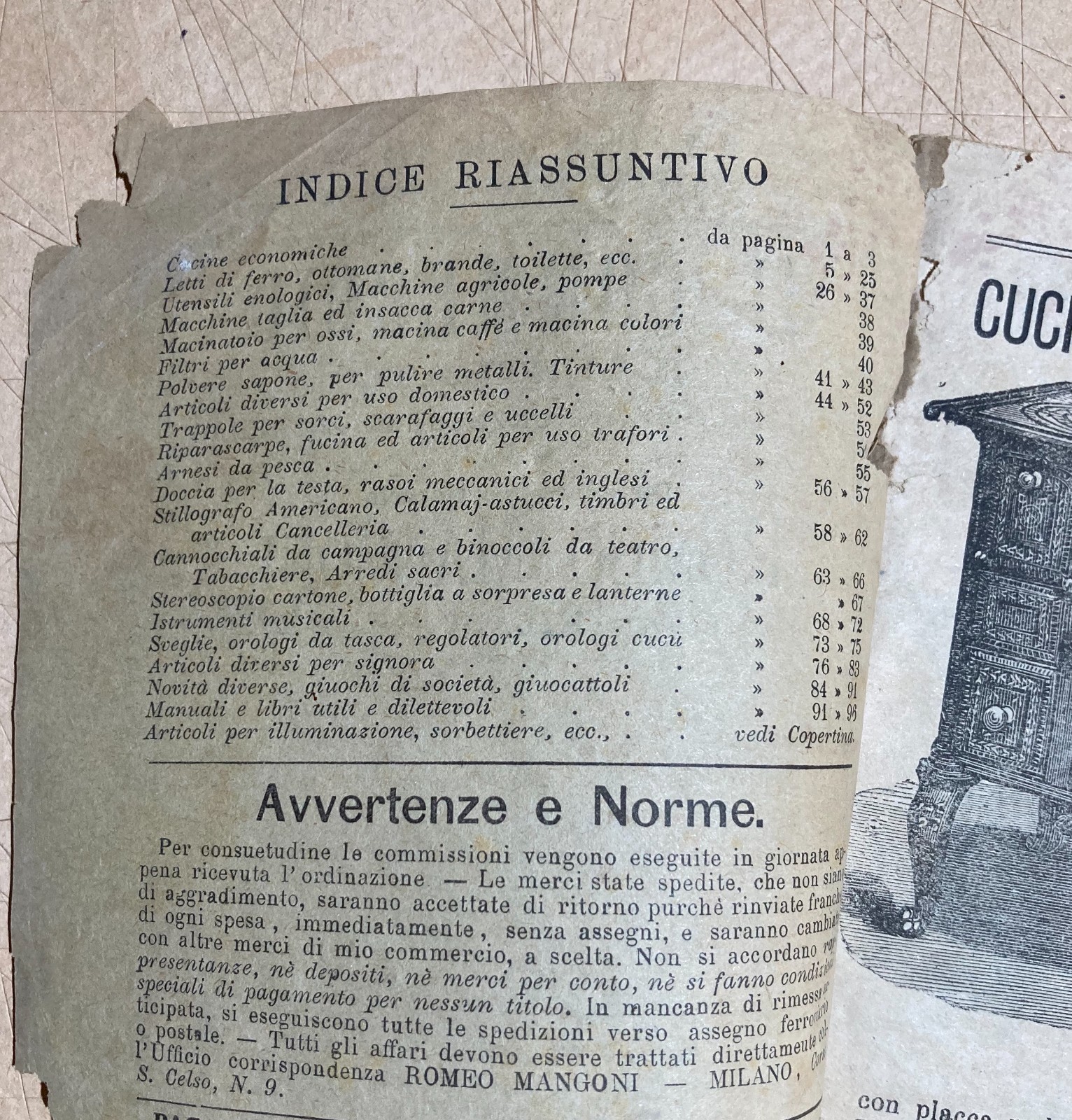 Antico Catalogo Illustrato Mangoni: Casalinghi, Attrezzi, Agraria, Giochi E Orologi