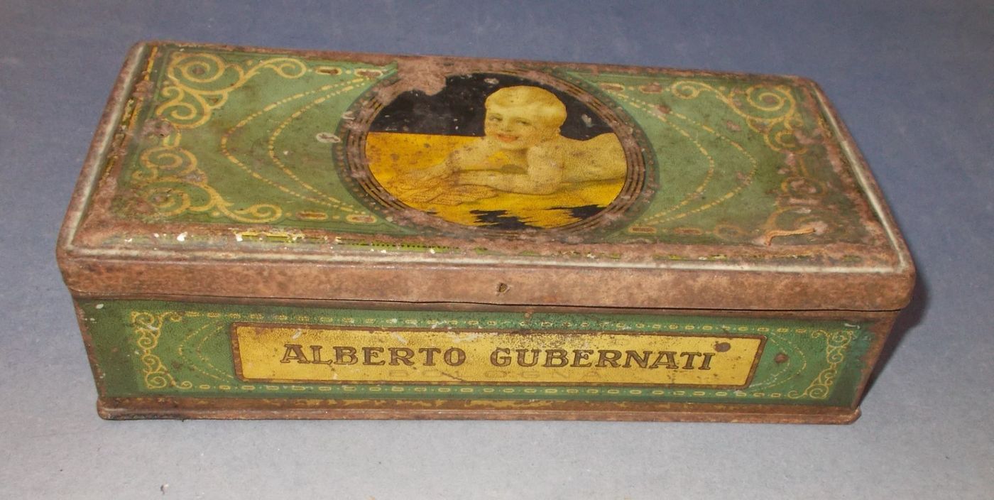 Dolciaria Biscotti Caramelle Bologna Gubernati: Inusuale Scatola Pubblicitaria Liberty