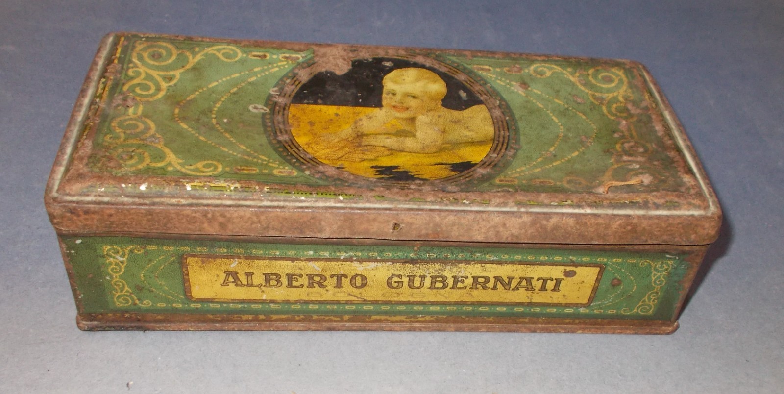 Dolciaria Biscotti Caramelle Bologna Gubernati: Inusuale Scatola Pubblicitaria Liberty