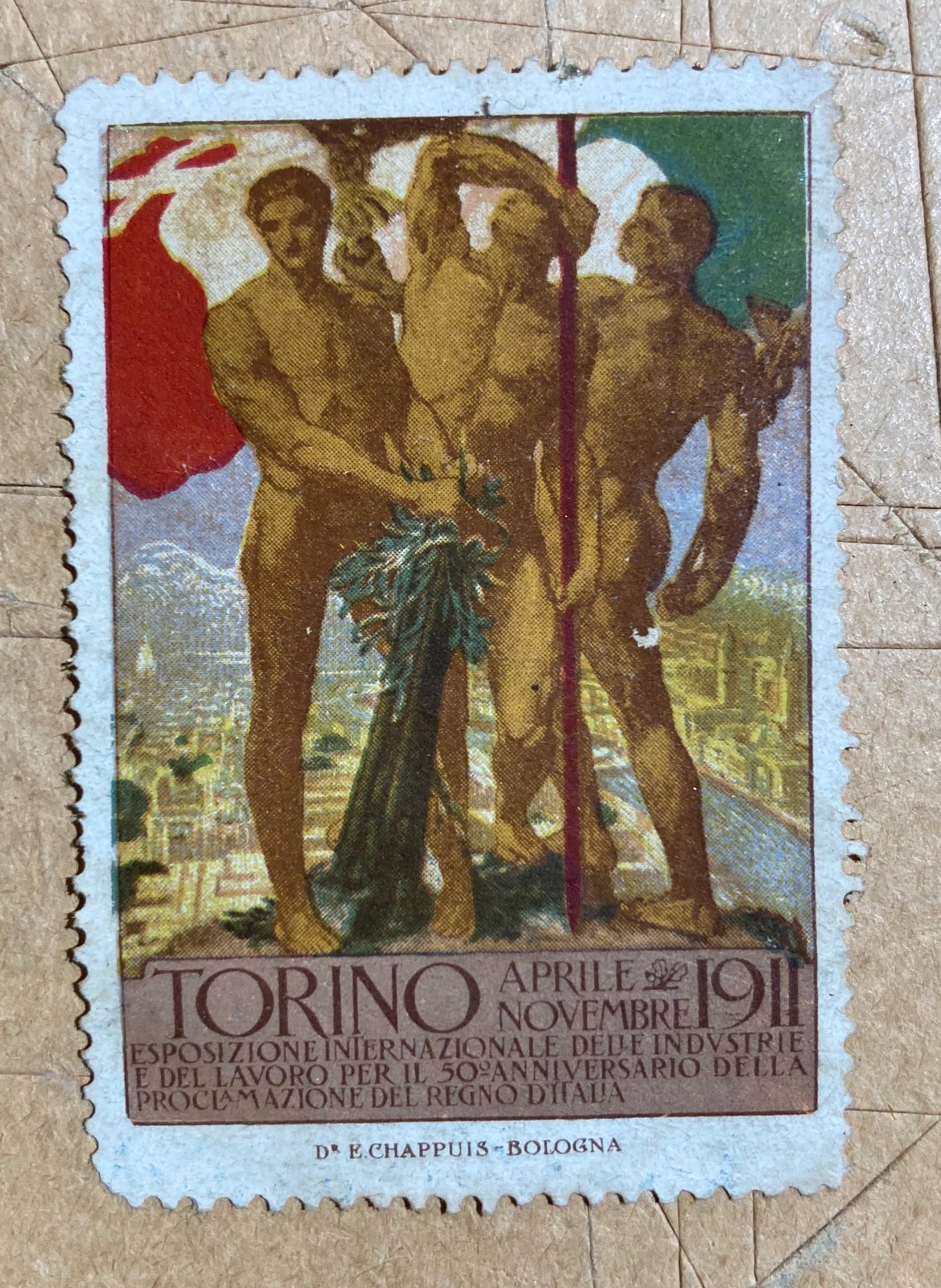 Piemonte, Torino: Esposizione Delle Industrie Antico Chiudilettera Pubblicitario