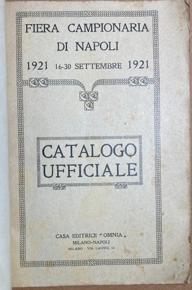 Napoli   Economia   Fiera Campionaria   Catalogo Pubblicitario 1921